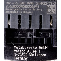 "Metabo 625368000 Cordless Battery & Charger - Powerful, Reliable & Efficient Power Solution (SKU: 4007430334640)"